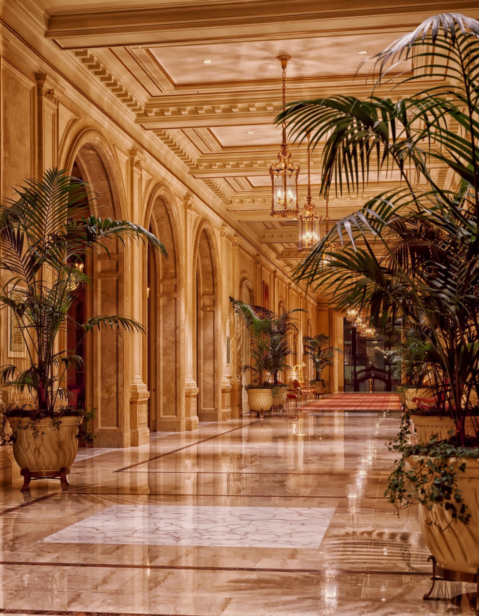 Elegant hotel lobby interior