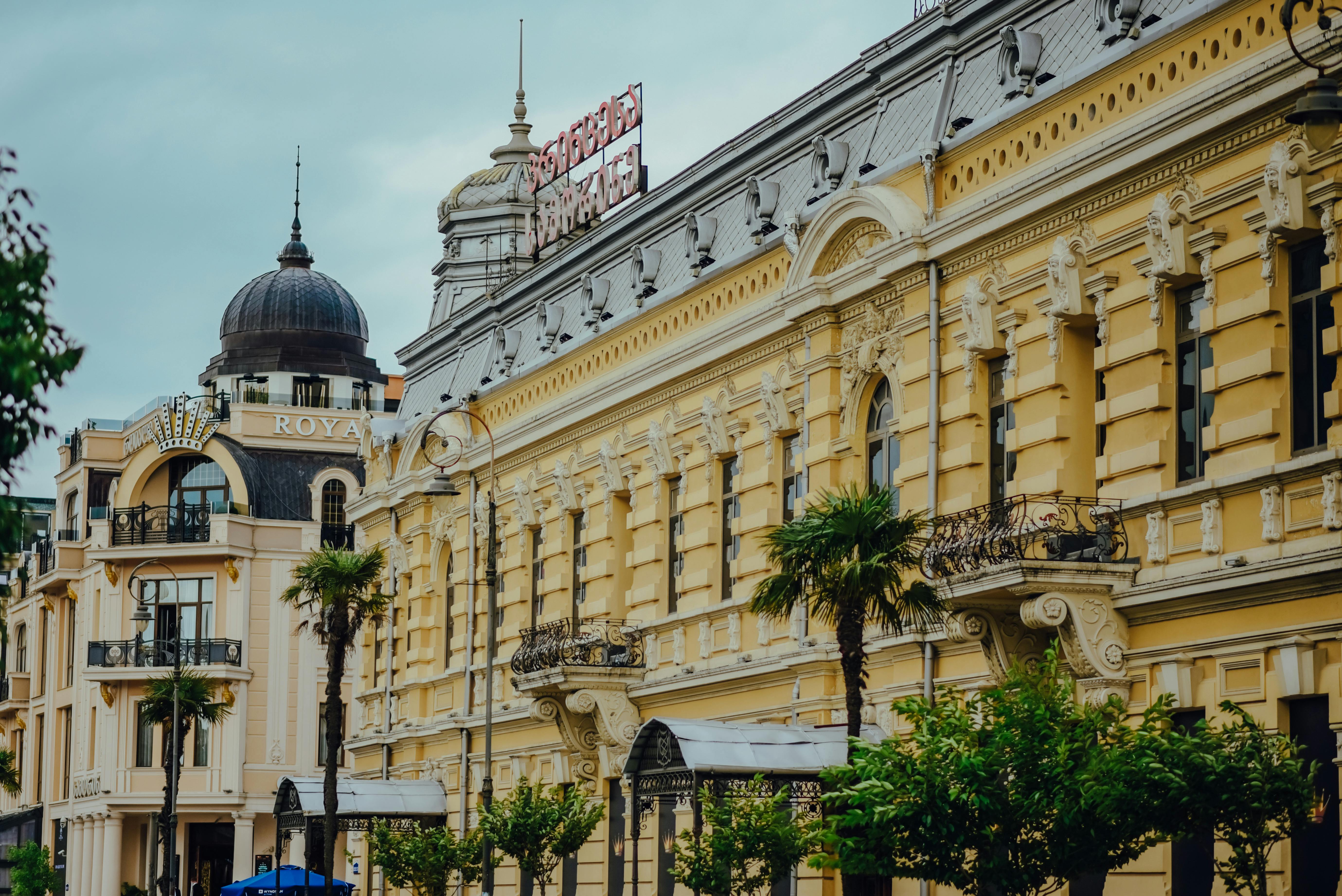 Mediterranean resort hotel with pool